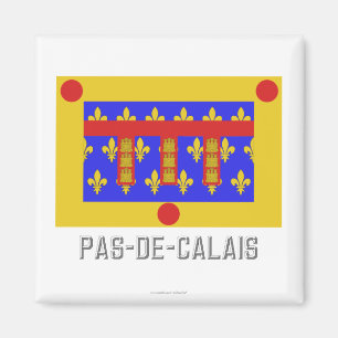 Pas-de-Calaisflagge mit Namen Magnet