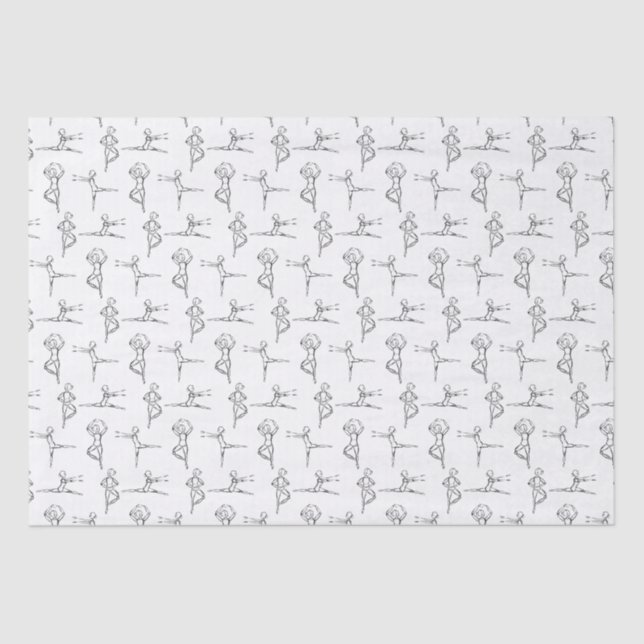 Pas De Doodle Ballerina Ballerina Tänzer Erwägung Seidenpapier (Vorderseite)