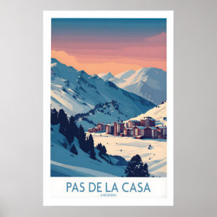 Pas de la Casa Andorra Poster Pyrenäen Skigebiet