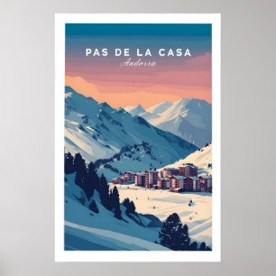 Pas de la Casa Wandkunst Andorra Reise Druck 1 Poster
