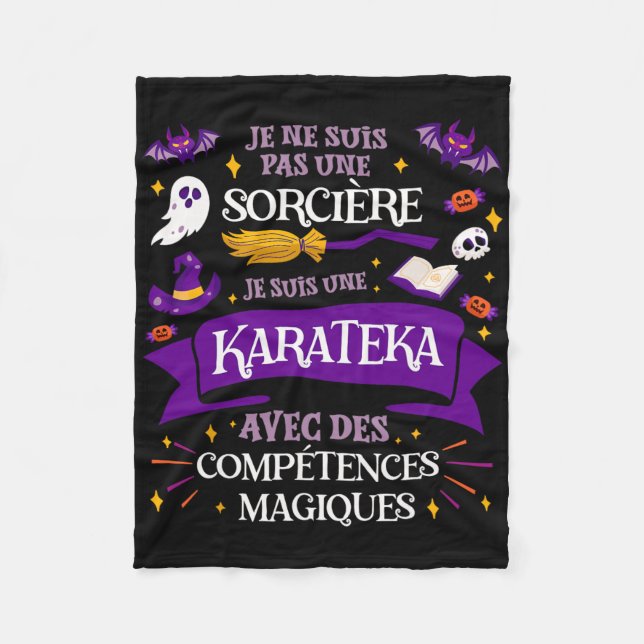 Pas Une Sorcière Je Suis Une Karateka Karat Fleecedecke (Vorderseite)