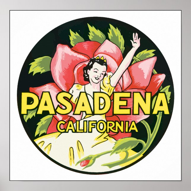 Pasadena California, Vintag Poster (Vorne)