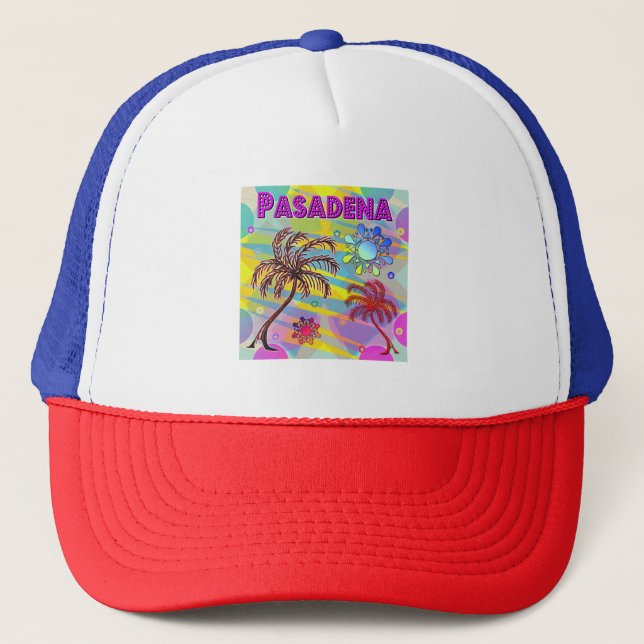 Pasadena Happy und Hope Hat Truckerkappe (Vorderseite)