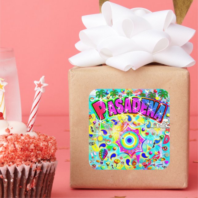 Pasadena Mystic Dance  Quadratischer Aufkleber (Party)