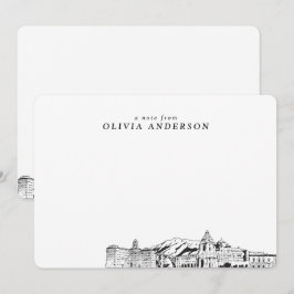 Pasadena Skyline Sketch Personalisierte Mitteilung Mitteilungskarte