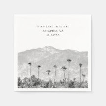 Pasadena Wedding Palm Tree Mountain Napkins