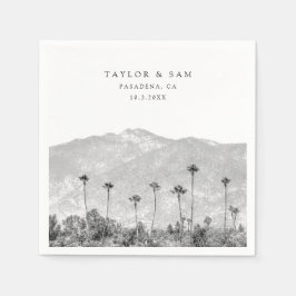 Pasadena Wedding Palm Tree Mountain Napkins Serviette
