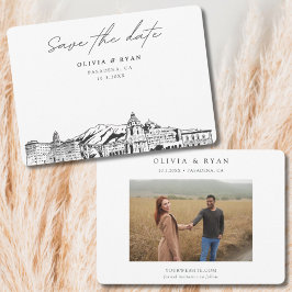 Pasadena Wedding Skyline Save the Date Einladung