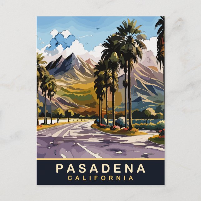 Pasadena, Wohngebiet, Kalifornien Postkarte (Vorderseite)