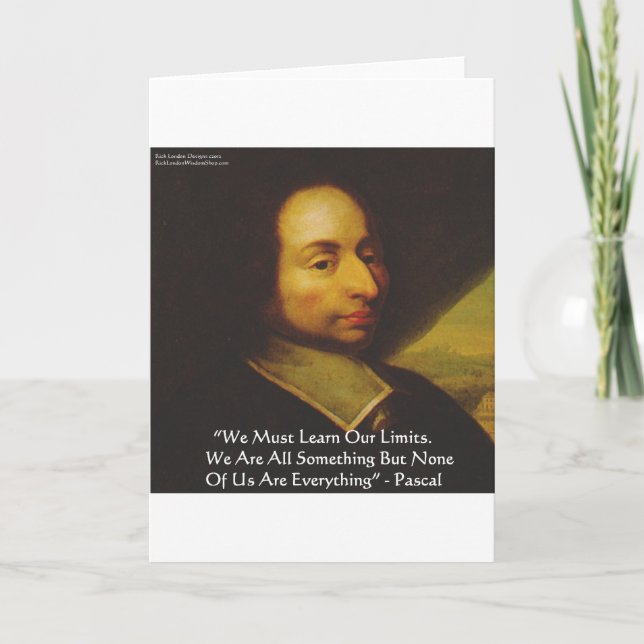 Pascal "Learn Limitings" - Geschenke zum Zitat von Karte (Vorderseite)