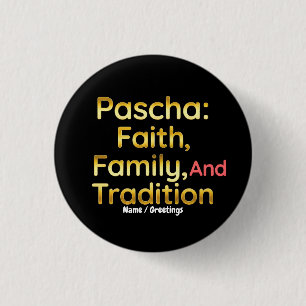 Pascha Glaube Familie und Tradition Christliches O Button