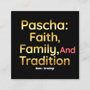 Pascha Glaube Familie und Tradition Christliches O Quadratische Visitenkarte