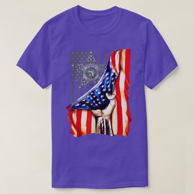 Pasco Landkreis Sheriff Abzeichen mit amerikanisch T-Shirt (Design vorne)