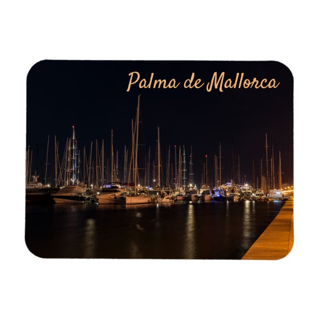 Paseo maritimo am Abend - Palma de Mallorca Magnet (Horizontal)