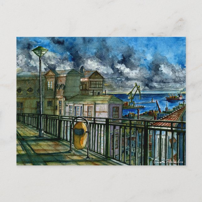 Paseo Mirador de Valparaíso  Postkarte (Vorderseite)