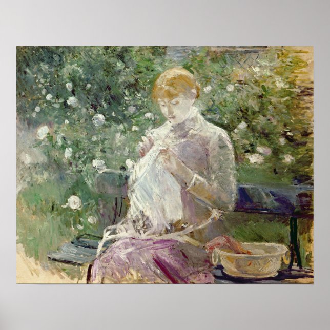 Pasie Nähen im Garten von Bougival, 1881 Poster (Vorne)