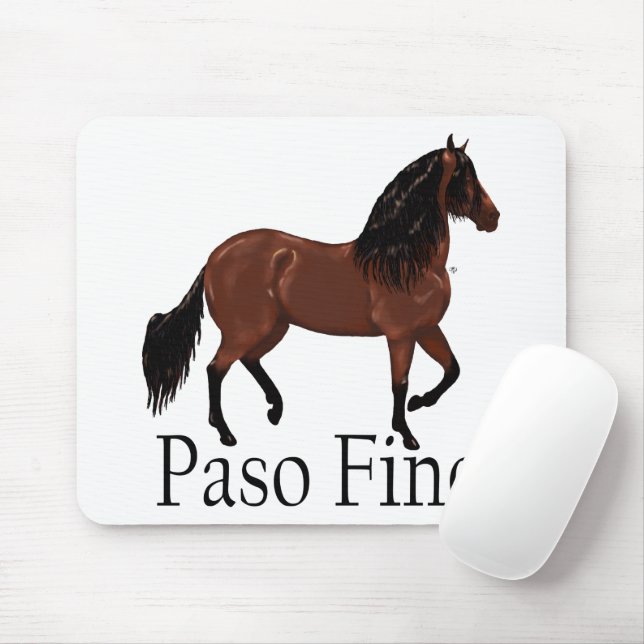 Paso Fino Bay Horse Artwork Mousepad (Mit Mouse)