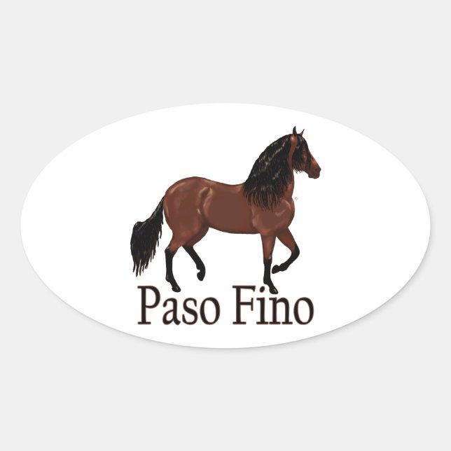 Paso Fino Bay "Paso Fino" Ovaler Aufkleber (Vorderseite)