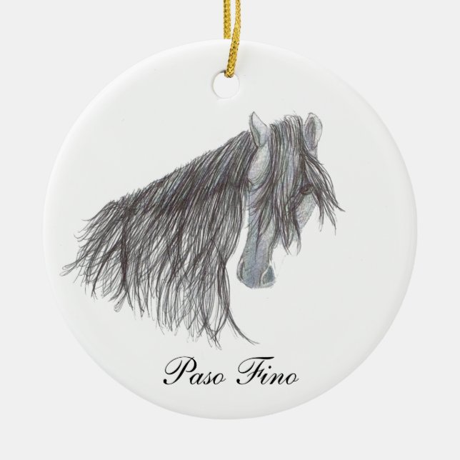 Paso Fino Pferdezeichnen Keramik Ornament (Vorne)