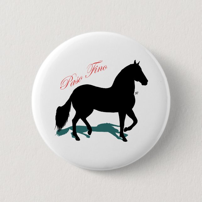 Paso Fino Silhouette Shadow Button (Vorderseite)