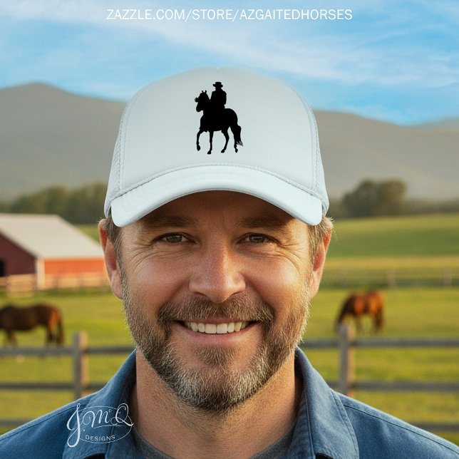 Paso Fino Silhouette Truckerkappe (Paso Fino horse and rider black silhouette hat 🐎)