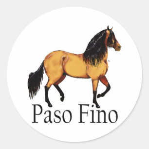 Paso Horse Buckskin Paso Fino Runder Aufkleber