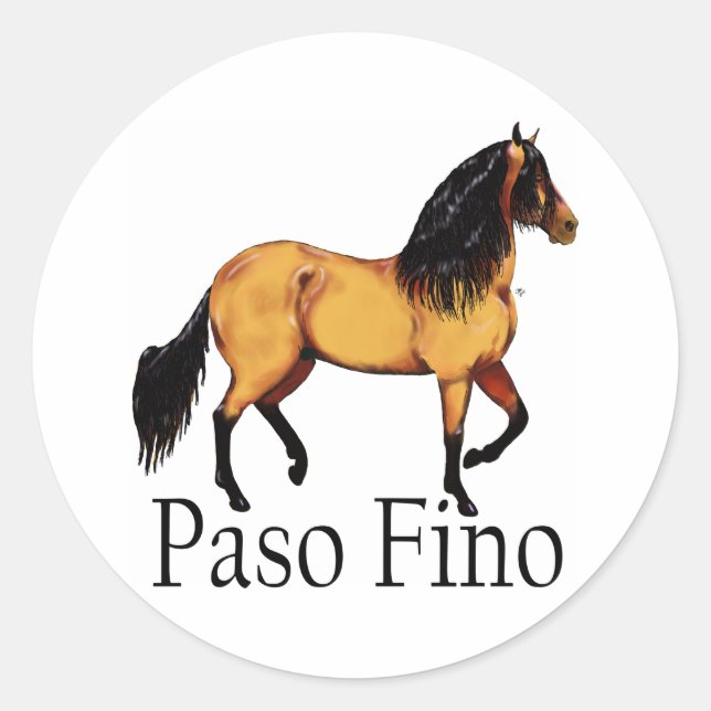 Paso Horse Buckskin Paso Fino Runder Aufkleber (Vorderseite)