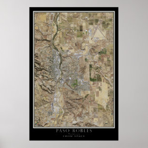 Paso Robles California Satellite Poster Karte