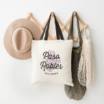 Paso Robles California Vintages Logo Tragetasche<br><div class="desc">Niedlicher Paso Robles, Kalifornien Totbeutel zeigt den Namen der Weinbauregion in Vintagen bedrückten Schriften, überlagert auf einer Abbildung einer Reihe von reifen Trauben, bereit, in Wein umgewandelt werden. Personalisieren Sie diese niedliche Tasche mit einem Namen oder Hochzeitsdatum für ein cooles personalisiertes Geschenk oder Geschenkartikel, oder verlassen, wie ist für ein...</div>