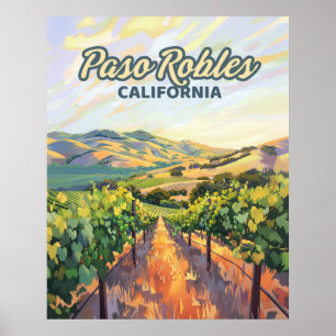 Paso Robles California Weinberg Central Coast Poster
