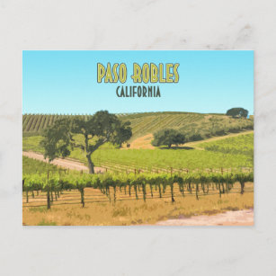 Paso Robles California Weinberg Vintag Postkarte