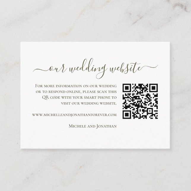 Paso Robles Weingut Hochzeit RSVP QR Code Begleitkarte (Vorderseite)