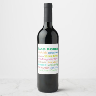 Paso Robles Weinland Weinetikett