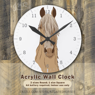 Pasofinos: Paso Horse Palomino Head Runde Wanduhr