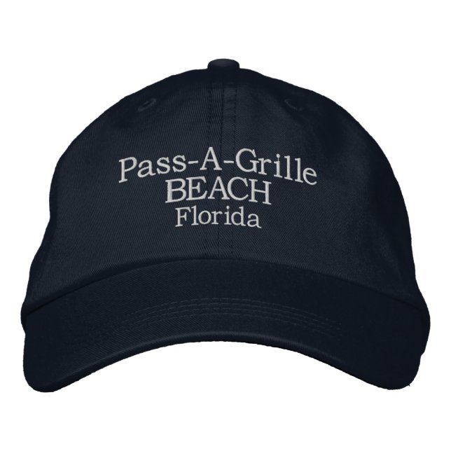 Pass-A-Grille Beach bestickter Baseballhut Bestickte Baseballkappe (Vorderseite)
