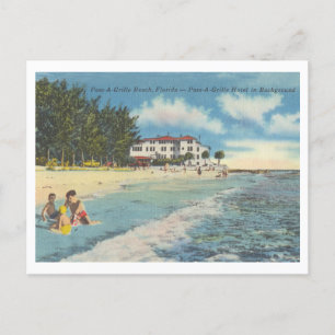 Pass-A-Grille Beach, Florida, alte Strandszene Postkarte