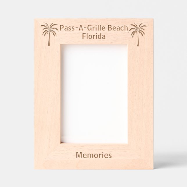 Pass-A-Grille Beach Florida Laser Engraved frame Geätzte Rahmen (Vorderseite)