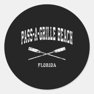 Pass-A-Grille Beach Florida Nautical Crossed Oars Runder Aufkleber