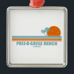 Pass-a-Grille Beach Florida Sun Palm Trees Ornament Aus Metall<br><div class="desc">Der entspannte Pass-a-Grille ist bekannt für den Pass-a-Grille Beach,  einen breiten weißen Sandstreifen entlang der Golfküste von Florida.</div>