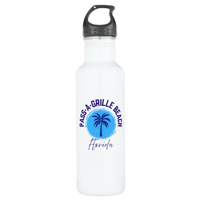 Pass-A-Grille Beach Florida Water Bottle Edelstahlflasche (Vorderseite)
