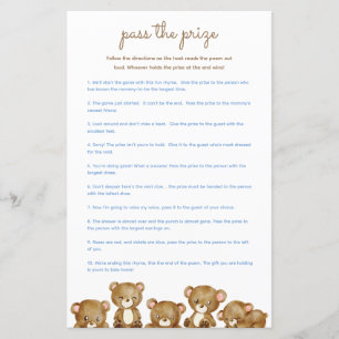 Pass auf das Baby Shower Game - Bears