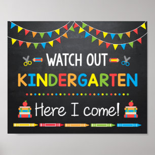 Pass auf den Kindergarten auf, ich komme, Chalkboa Poster