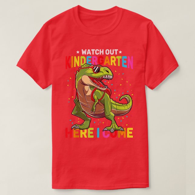 Pass auf den Kindergarten auf, ich komme Dinosauri T-Shirt (Design vorne)
