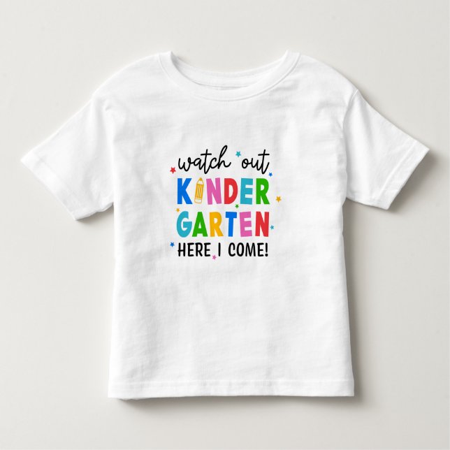 Pass auf den Kindergarten auf, ich komme Niedlich Kleinkind T-shirt (Vorderseite)