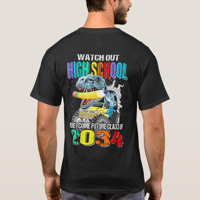 Pass auf die High School auf, ich komme Monster Tr T-Shirt (Rückseite)