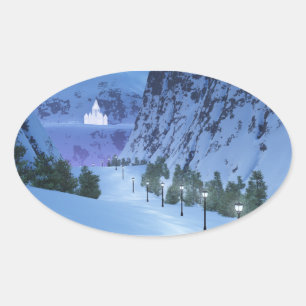 Pass auf die Lichtkleber Ovaler Aufkleber