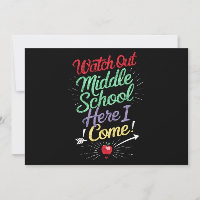 Pass auf die Mittelschule auf, ich komme zur Schul Einladung (Vorderseite)