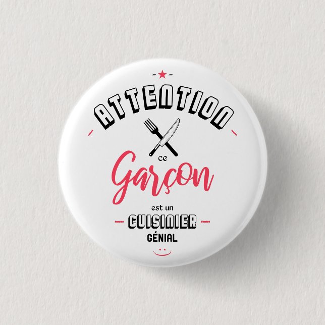 Pass auf, dieser Junge ist ein toller Koch Button (Vorderseite)