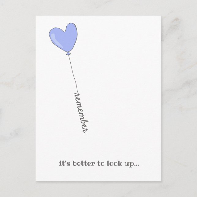 Pass auf! - Lilac Balloon mit Motivierend Zitat Postkarte (Vorderseite)