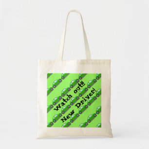 Pass auf! Neuer Treiber! Green Car Tote Bag Tragetasche